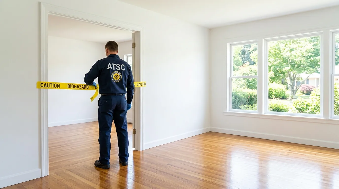 Certified biohazard cleanup crew performing Decomposition Cleanup in Cockeysville